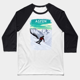 Aspen Colorado Ski Resort Baseball T-Shirt